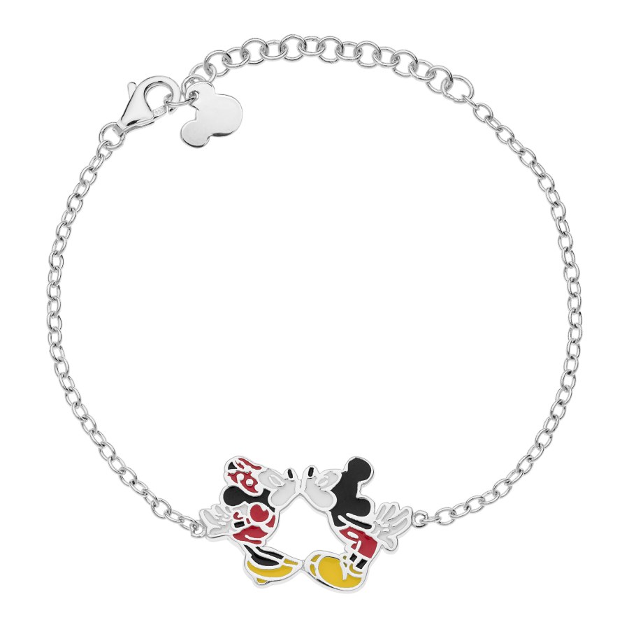 Disney Krásný stříbrný náramek Mickey and Minnie Mouse BS00044SL-55.CS - Náramky Náramky se symboly