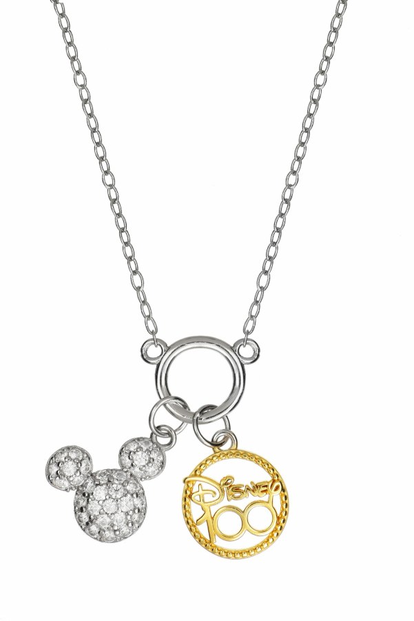 Disney Slušivý stříbrný bicolor náhrdelník Mickey Mouse NS00058TZWL-157.CS - Náhrdelníky