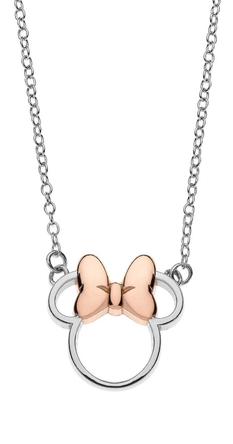 Disney Slušivý stříbrný bicolor náhrdelník Minnie Mouse N900521TL-16 - Náhrdelníky
