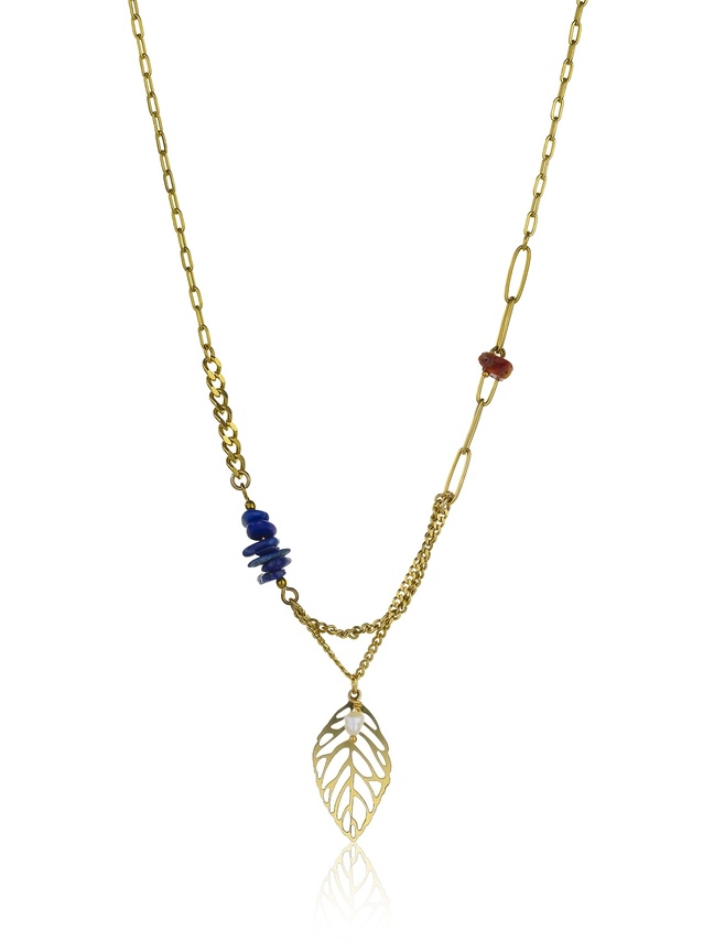 Emily Westwood Módní pozlacený náhrdelník s lazuritem Emersyn EWN23036G