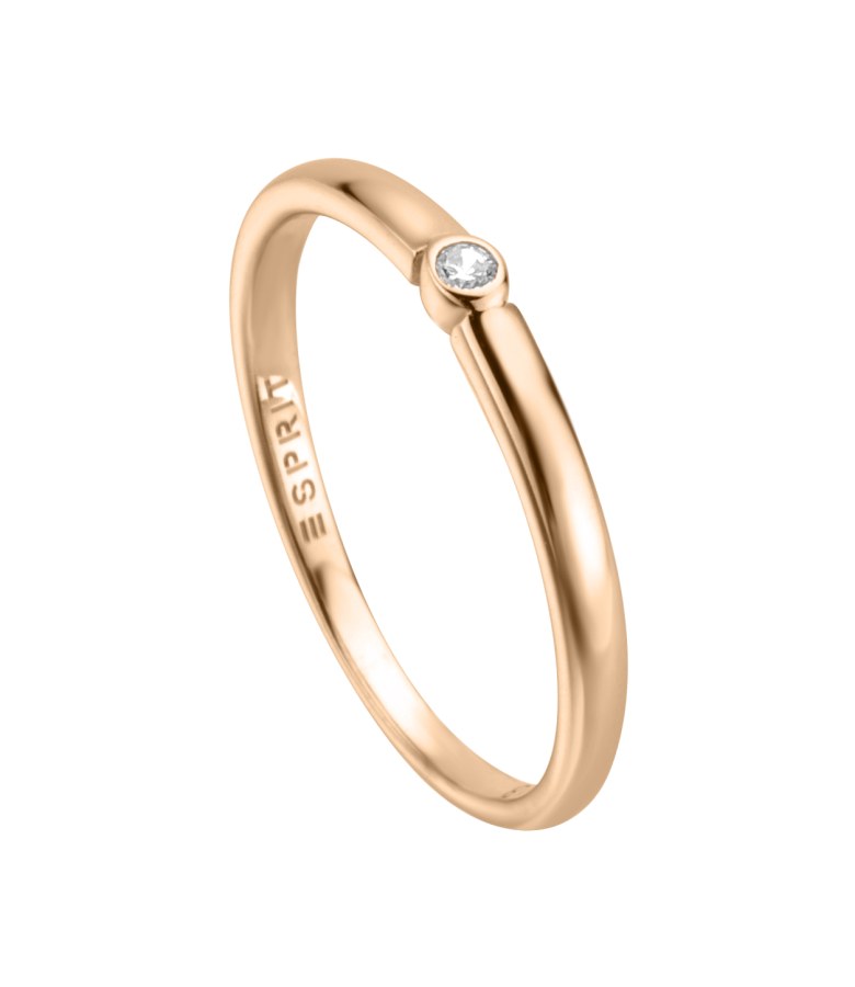 Esprit Minimalistický bronzový prsten se zirkonem ESRG009012 53 mm - Prsteny Prsteny s kamínkem