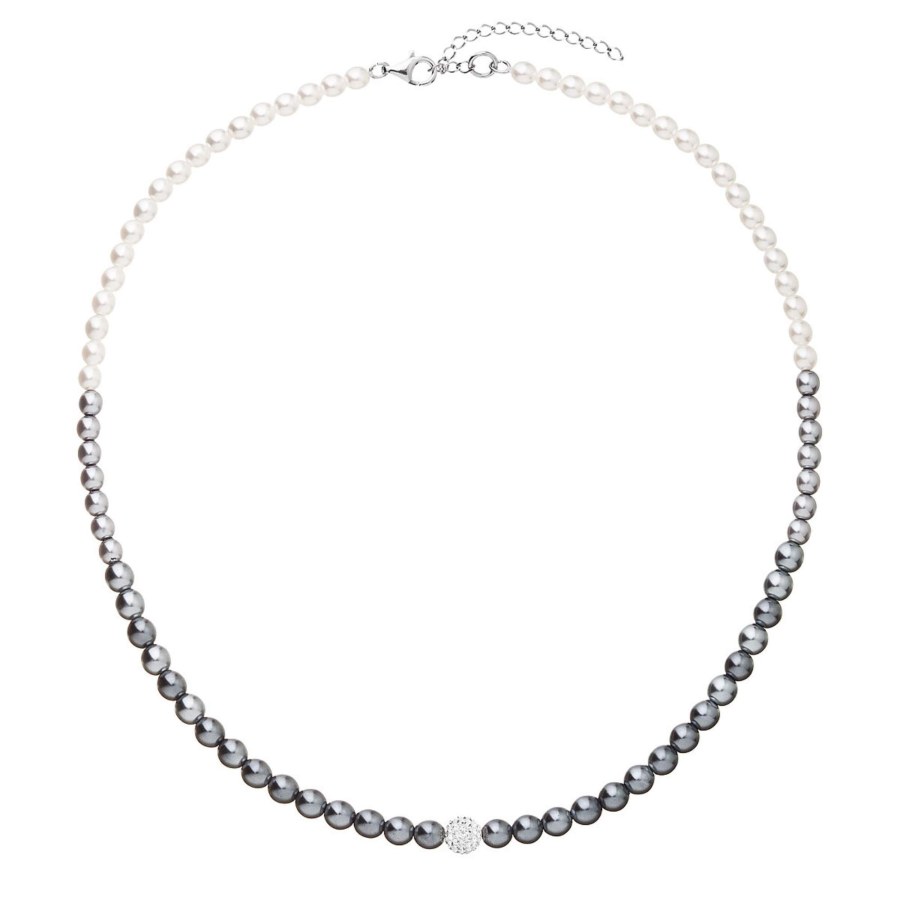 Evolution Group Elegantní perlový náhrdelník s krystaly Preciosa 32065.3 - Náhrdelníky