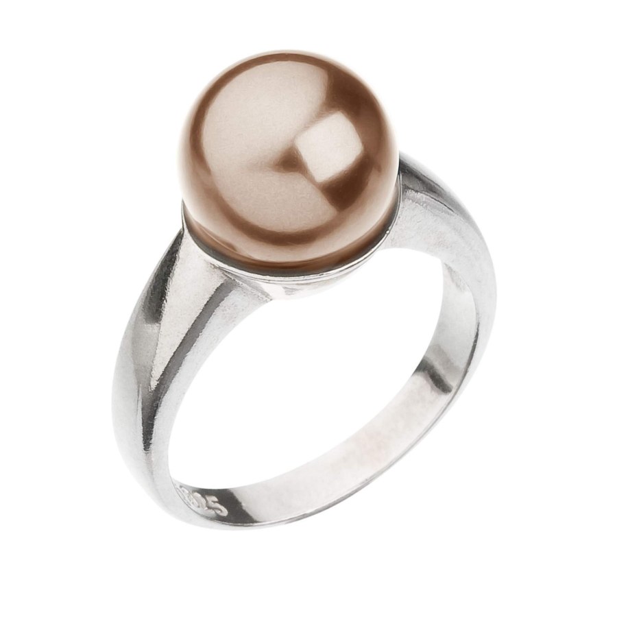 Evolution Group Něžný stříbrný prsten s perlou Swarovski 35022.3 52 mm - Prsteny Prsteny bez kamínku