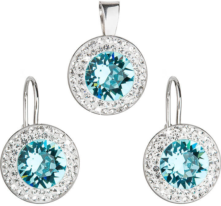 Evolution Group Sada á la Kate Middleton 39107.3 light turquoise (náušnice, přívěsek) - Sety šperků Soupravy šperků
