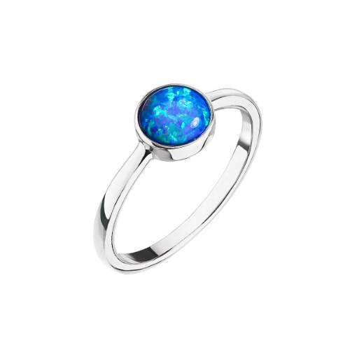 Evolution Group Stříbrný prsten s modrým opálem 15001.3 56 mm - Prsteny Prsteny s kamínkem