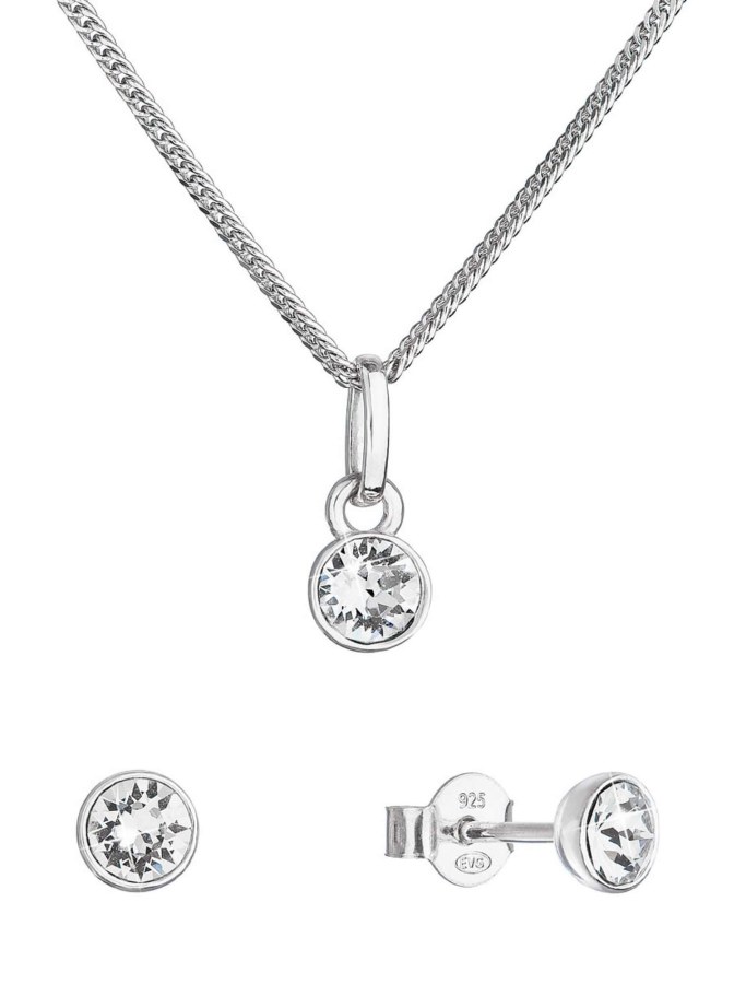 Evolution Group Třpytivá souprava šperků s krystaly Swarovski 39177.1 (náušnice, řetízek, přívěsek) - Sety šperků Soupravy šperků