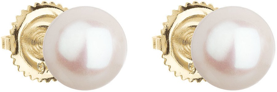 Evolution Group Zlaté náušnice pecky s pravými perlami Pavona 921004.1 - Náušnice Pecky