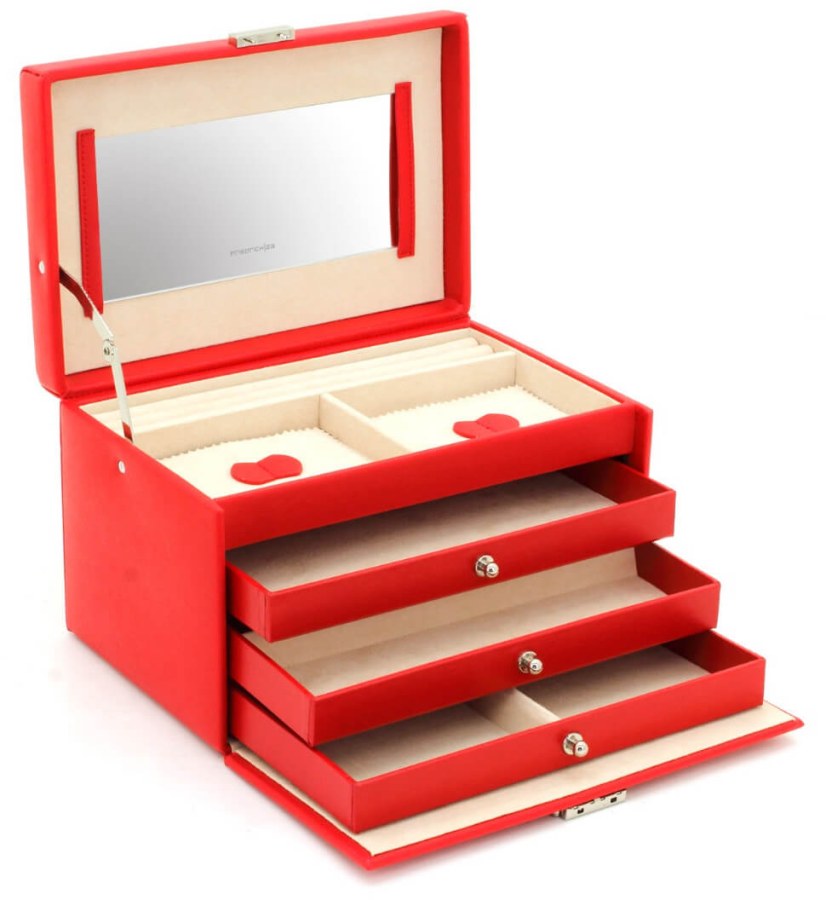 Friedrich Lederwaren Šperkovnice červená/béžová Jolie 23256-40 - Šperkovnice Klasické šperkovnice
