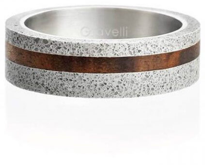 Gravelli Betonový prsten šedý Simple Wood GJRUWOG001 63 mm - Prsteny Prsteny bez kamínku