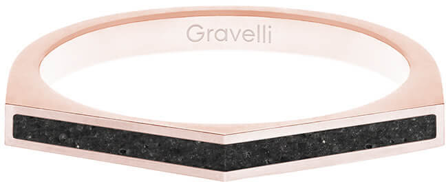 Gravelli Ocelový prsten s betonem Two Side bronzová/antracitová GJRWRGA122 50 mm - Prsteny Prsteny bez kamínku