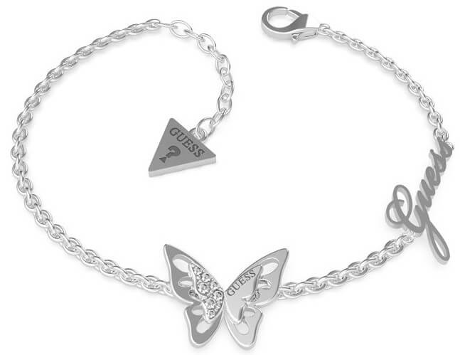 Guess Luxusní náramek s motýlem UBB70115-S - Náramky Náramky se symboly
