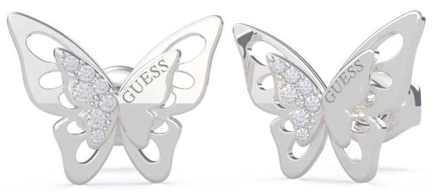 Guess Luxusní náušnice s motýlem UBE70184 - Náušnice Pecky
