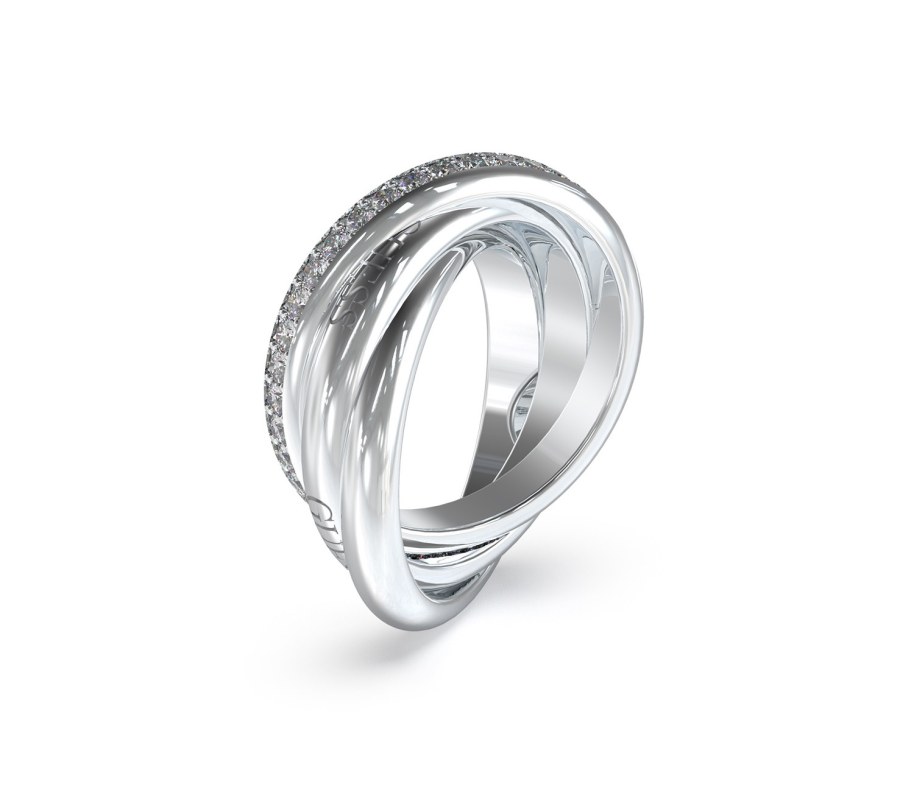 Guess Módní ocelový prsten se zirkony Perfect JUBR04067JWRH 54 mm - Prsteny Prsteny s kamínkem