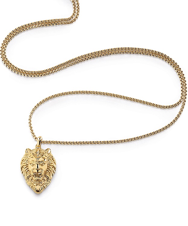 Guess Pozlacený náhrdelník s přívěskem lva Lion King JUMN01387JWYGT/U - Náhrdelníky