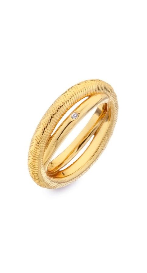 Hot Diamonds Dvojitý pozlacený prsten s diamantem Jac Jossa Hope DR229 56 mm - Prsteny Prsteny s kamínkem