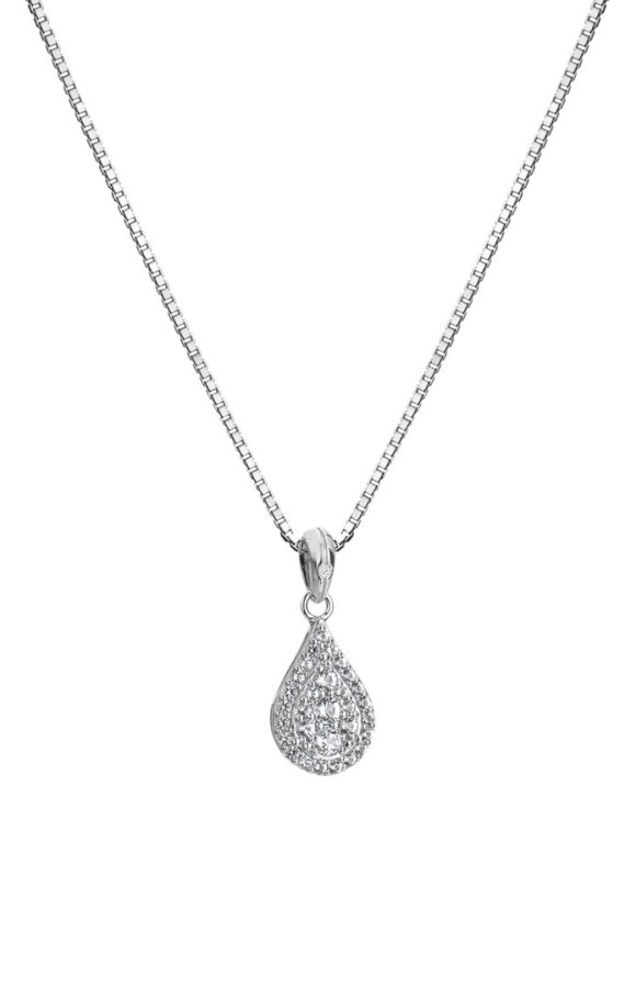 Hot Diamonds Elegantní stříbrný náhrdelník s diamantem a topazy Glimmer DP913 (řetízek, přívěsek) - Náhrdelníky