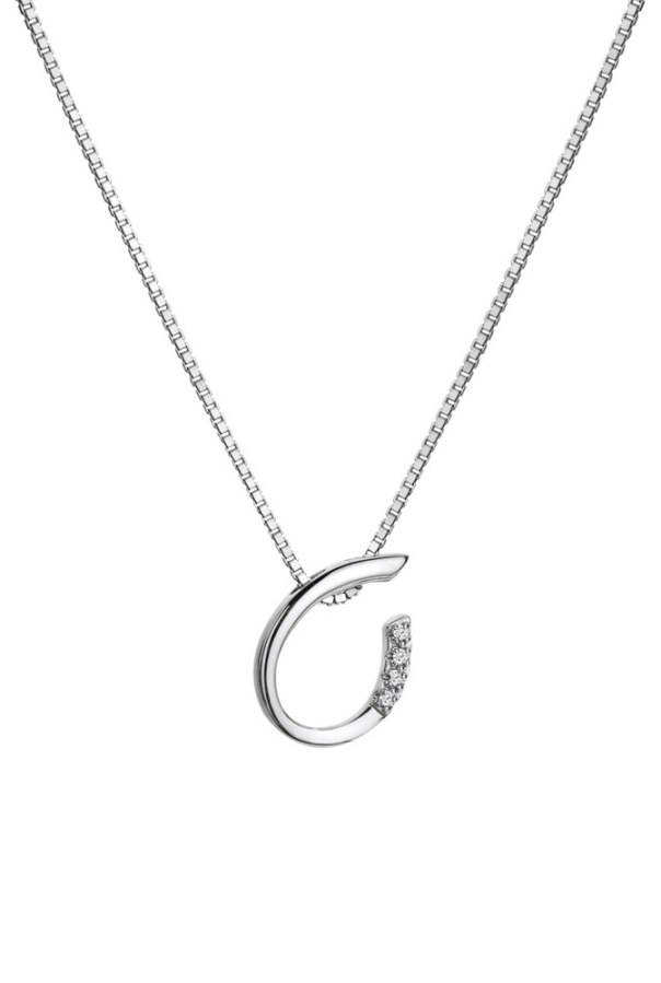 Hot Diamonds Elegantní stříbrný náhrdelník s diamanty Kapka Much Loved DP908 (řetízek, přívěsek) - Náhrdelníky