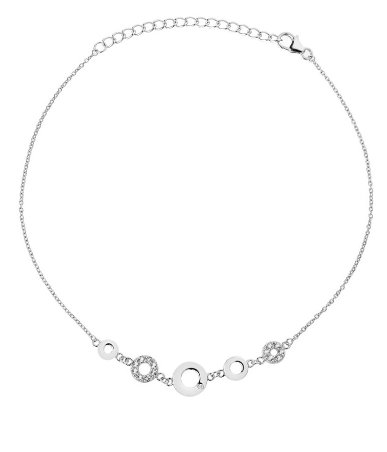 Hot Diamonds Elegantní stříbrný náramek s diamantem a topazy Balance DL649 - Náramky Náramky se symboly