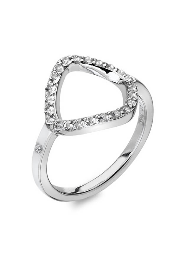 Hot Diamonds Elegantní stříbrný prsten s briliantem a topazy Behold DR221 59 mm - Prsteny Prsteny s kamínkem