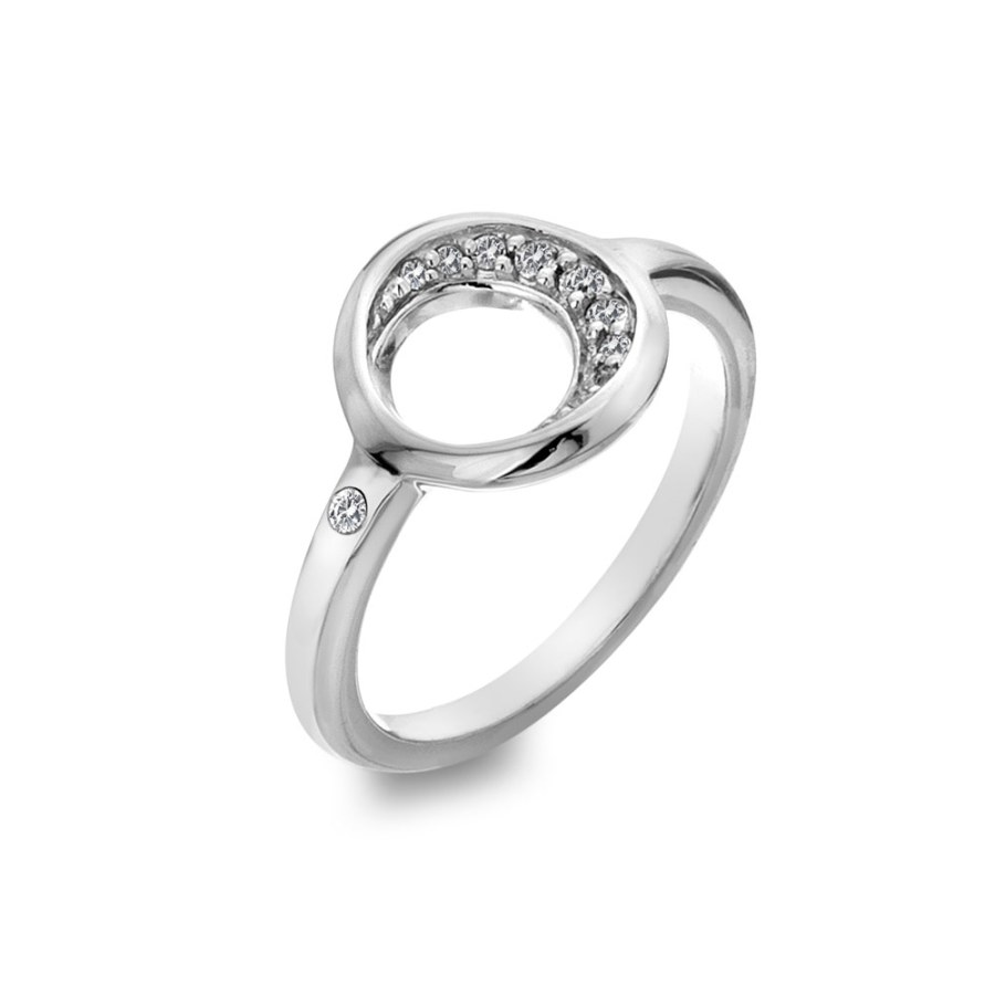 Hot Diamonds Elegantní stříbrný prsten s briliantem a topazy Celestial DR232 50 mm - Prsteny Prsteny s kamínkem