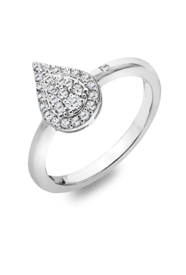 Hot Diamonds Elegantní stříbrný prsten s diamantem a topazy Glimmer DR255 51 mm - Prsteny Prsteny s kamínkem