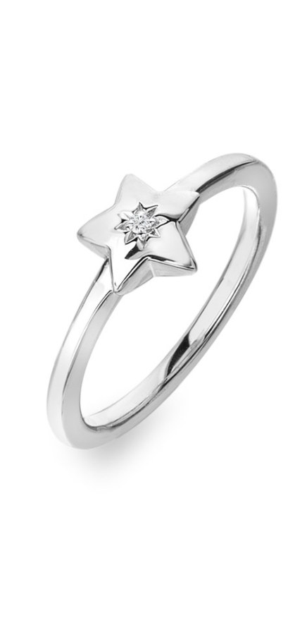 Hot Diamonds Hravý stříbrný prsten s diamantem Most Loved DR242 54 mm - Prsteny Prsteny s kamínkem