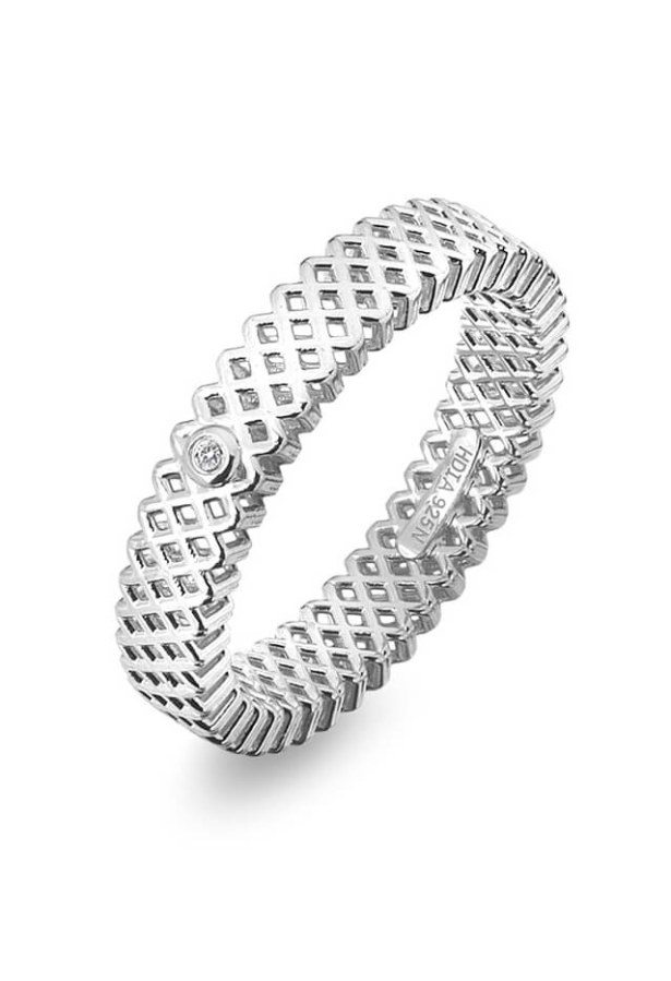 Hot Diamonds Luxusní stříbrný prsten s diamantem Quest Filigree DR222 60 mm - Prsteny Prsteny s kamínkem