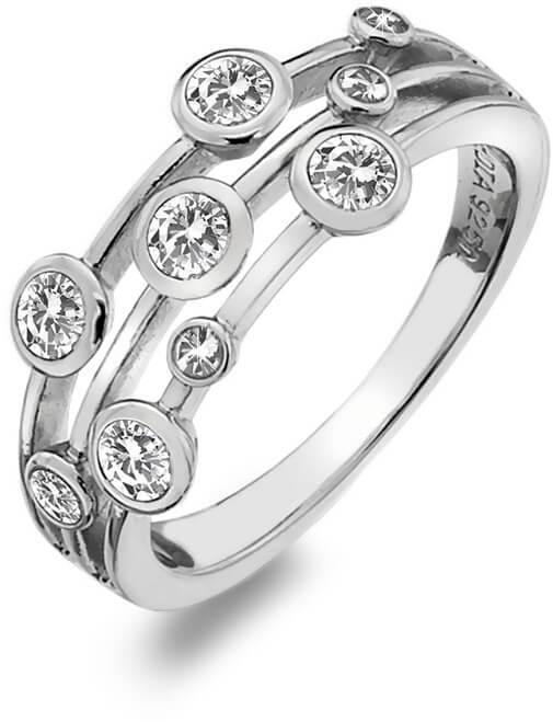 Hot Diamonds Luxusní stříbrný prsten s topazy a diamantem Willow DR207 54 mm - Prsteny Prsteny s kamínkem