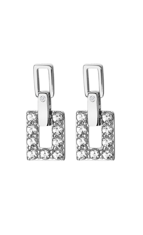 Hot Diamonds Moderní stříbrné náušnice s diamanty a topazy Echo DE716 - Náušnice Visací náušnice