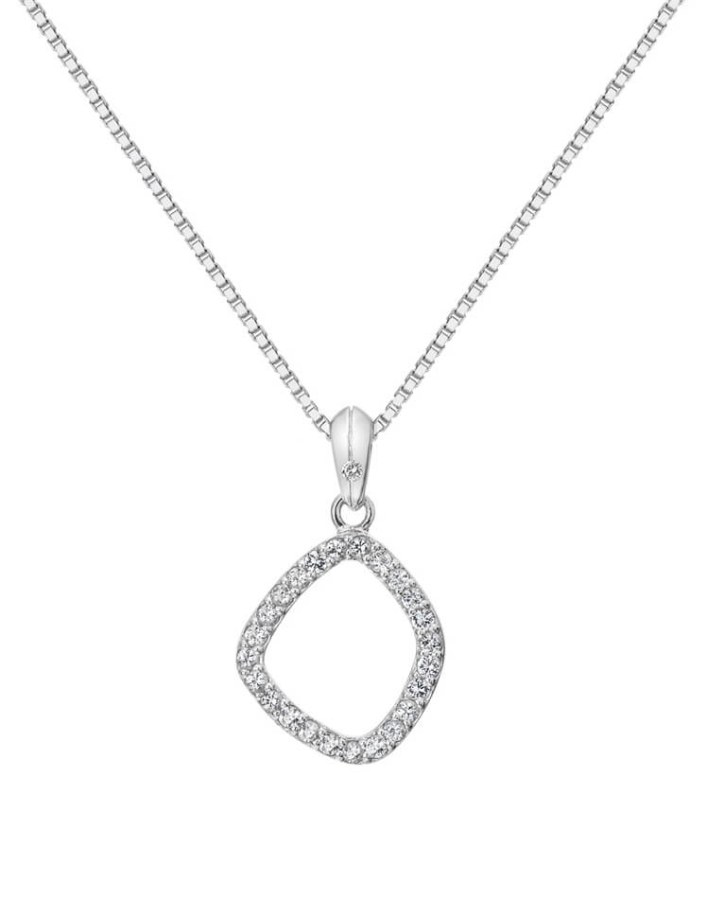 Hot Diamonds Nadčasový stříbrný náhrdelník s briliantem a topazy Behold DP829 (řetízek, přívěsek) - Náhrdelníky