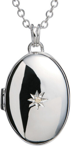 Hot Diamonds Náhrdelník s medailonem a diamantem DP143_DP549 (řetízek, přívěsek) 46 cm - Náhrdelníky