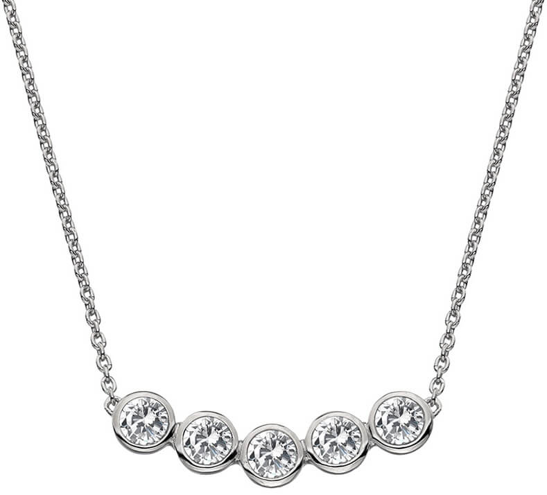 Hot Diamonds Něžný stříbrný náhrdelník s topazy a pravým diamantem Willow DN129