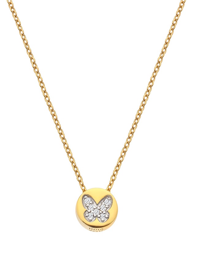 Hot Diamonds Pozlacený náhrdelník s diamantem a topazy Jac Jossa Soul DP920(řetízek, přívěsek) - Náhrdelníky