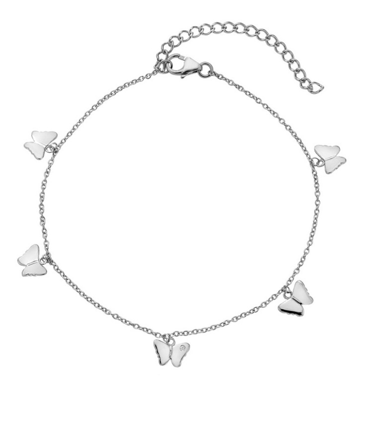 Hot Diamonds Půvabný stříbrný náramek s motýlky Flutter DL651 - Náramky Náramky s přívěsky