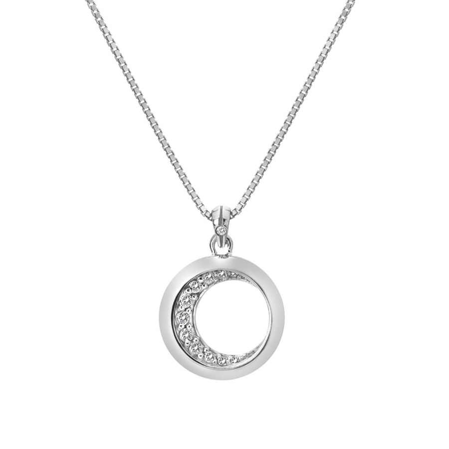 Hot Diamonds Slušivý stříbrný náhrdelník s diamantem Celestial DP860 (řetízek, přívěsek) - Náhrdelníky