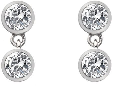 Hot Diamonds Stříbrné náušnice s topazy a pravým diamantem Willow DE586 - Náušnice Visací náušnice