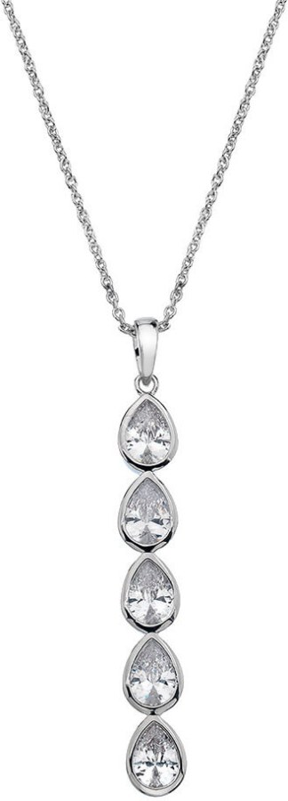 Hot Diamonds Stylový náhrdelník s třpytivým přívěskem Emozioni Acqua Amore EP039 - Náhrdelníky