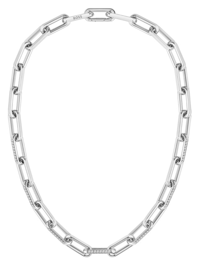 Hugo Boss Nepřehlédnutelný ocelový náhrdelník s krystaly Halia 1580578 - Náhrdelníky