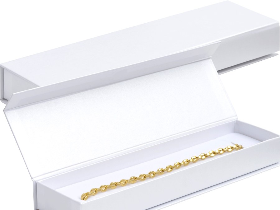 JK Box Bílá dárková krabička na náramek VG-9/AW - Dárkové krabičky na šperky Krabičky na šperky Krabičky na šperky - velké