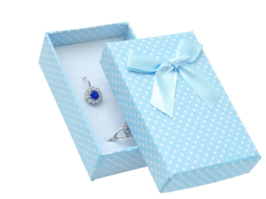 JK Box Světle modrá krabička s puntíky na soupravu šperků KK-6/A15 - Dárkové krabičky na šperky Krabičky na šperky Krabičky na šperky - velké