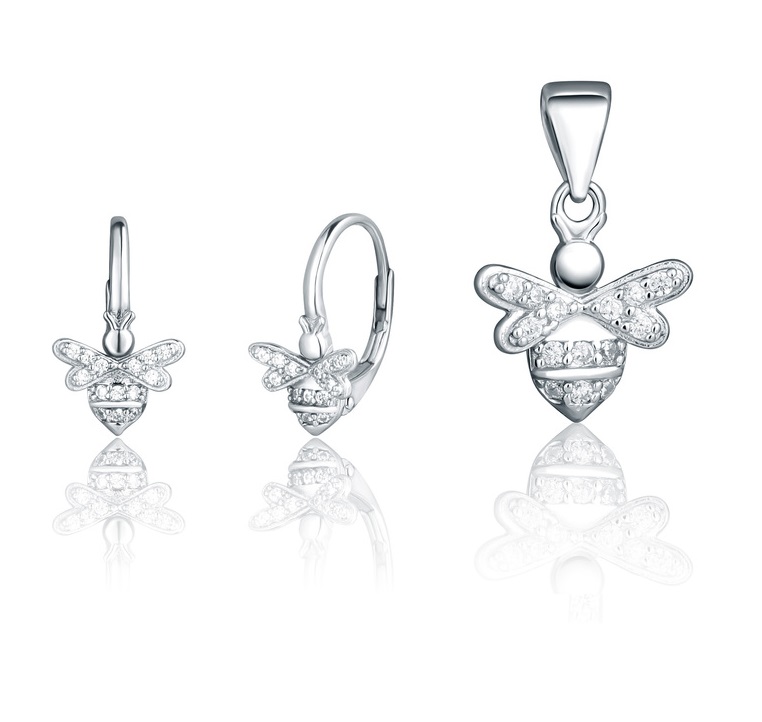 JVD Krásný set šperků Včelky SVLS0103SJ5BI00 (přívěsek, náušnice) - Přívěsky a korálky