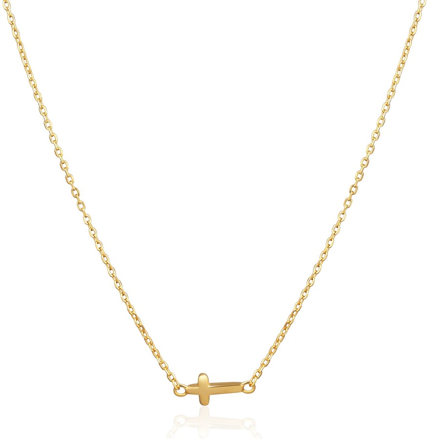 JVD Pozlacený náhrdelník s křížkem SVLN0450XH2GO45 - Náhrdelníky