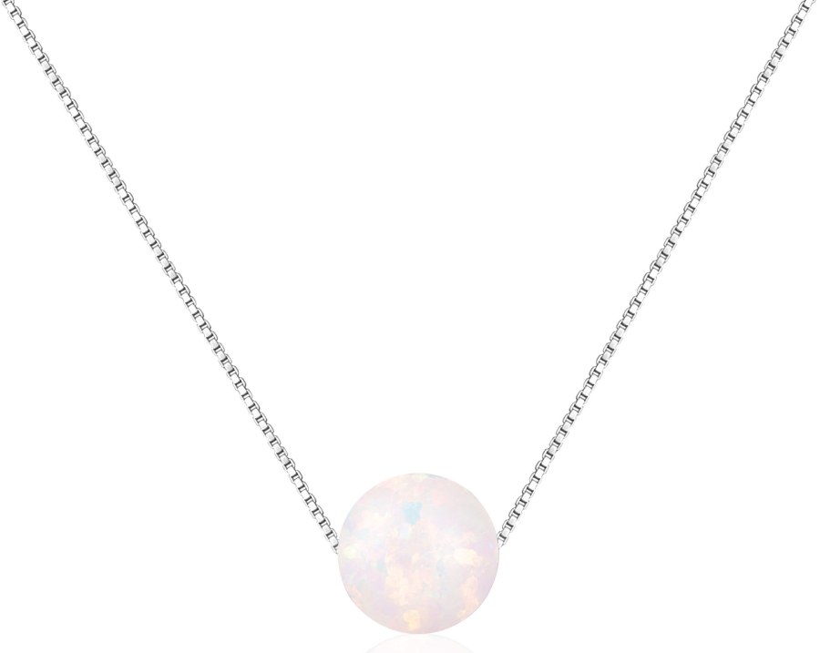 JVD Stříbrný náhrdelník s růžovým syntetickým opálem SVLN0166XF6O100 - Náhrdelníky