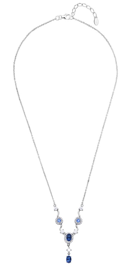 JVD Stříbrný náhrdelník s tanzanitem a zirkony SVLN0670SH8M100 - Náhrdelníky