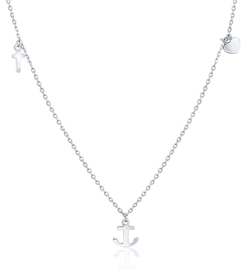 JVD Stříbrný náhrdelník se symboly SVLN0334XH20000 - Náhrdelníky