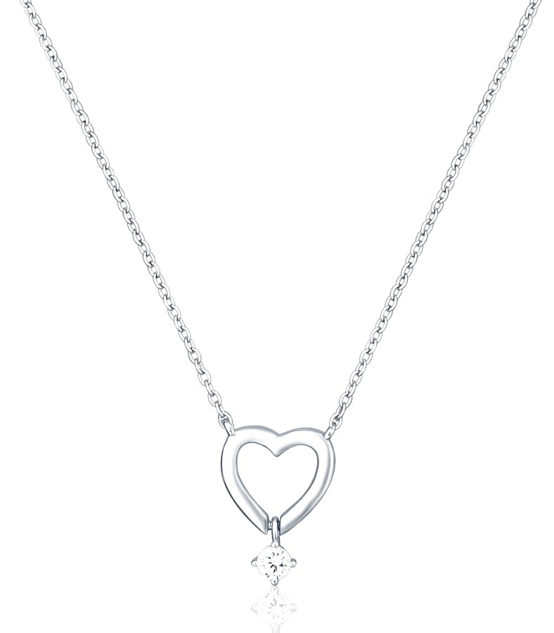 JVD Zamilovaný stříbrný náhrdelník Srdce SVLN0391X61BI45 - Náhrdelníky