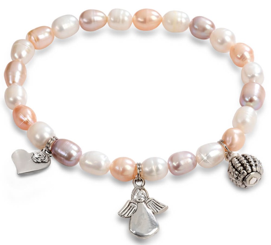 JwL Luxury Pearls Jemný náramek z pravých perel s ozdobami JL0295 - Náramky Perlové náramky