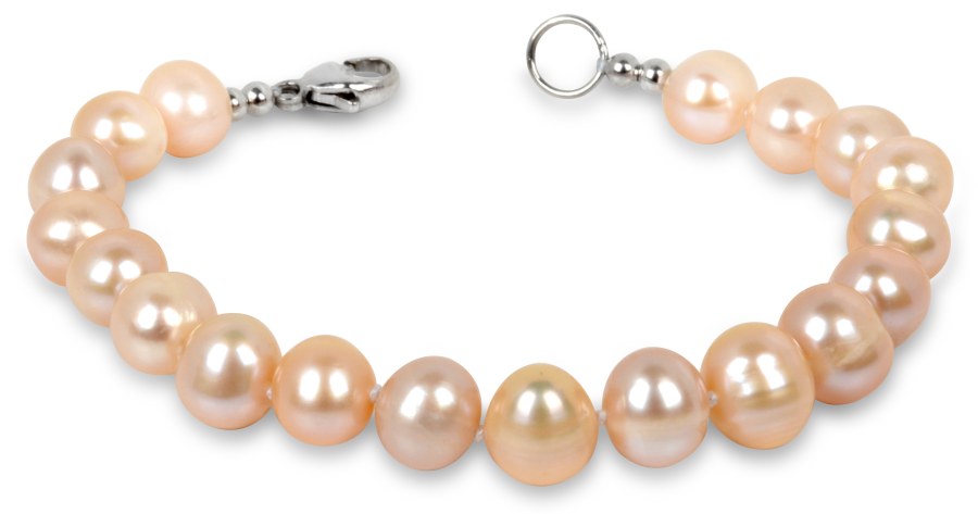 JwL Luxury Pearls Náramek z pravých lososových perel JL0142 - Náramky Perlové náramky