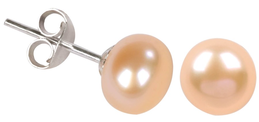JwL Luxury Pearls Náušnice z pravých lososových perel JL0027 - Náušnice Pecky