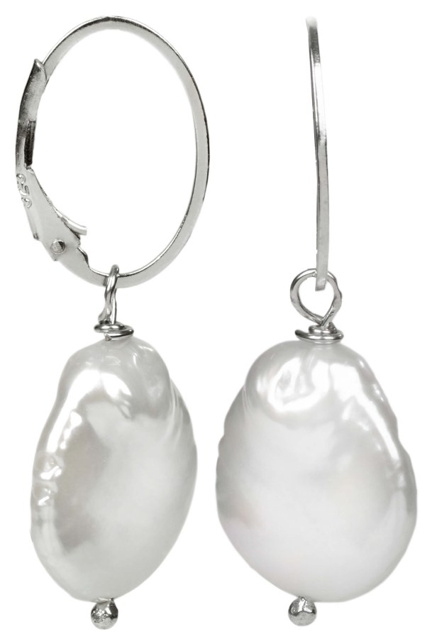 JwL Luxury Pearls Stříbrné náušnice s pravou bílou perlou JL0154 - Náušnice